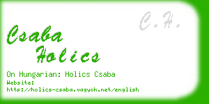 csaba holics business card